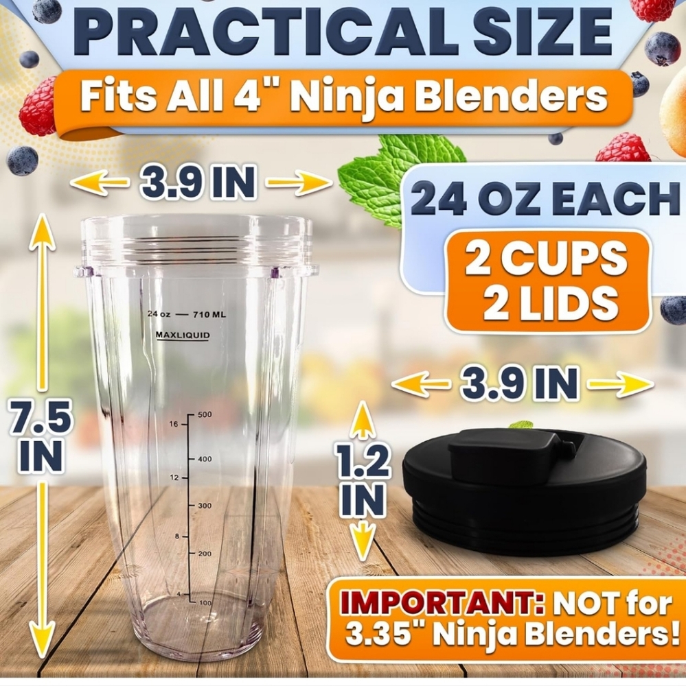 2Pcs Ninja Replacement Cups - Picture 3 of 7